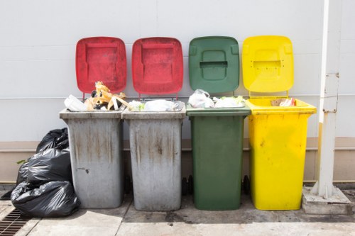 Hazardous waste materials being segregated